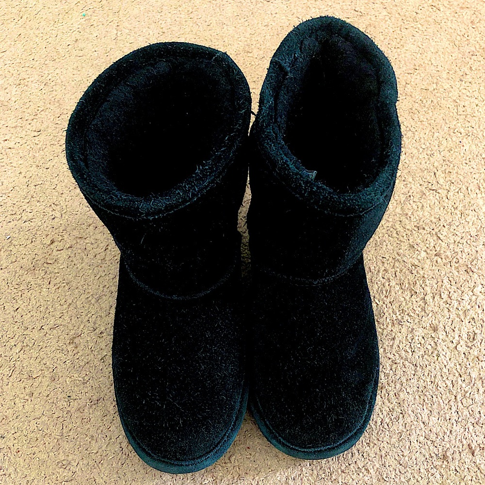 BLACK BEARPAW EVA SHORT SHEEPSKIN BOOTS Sz. 12